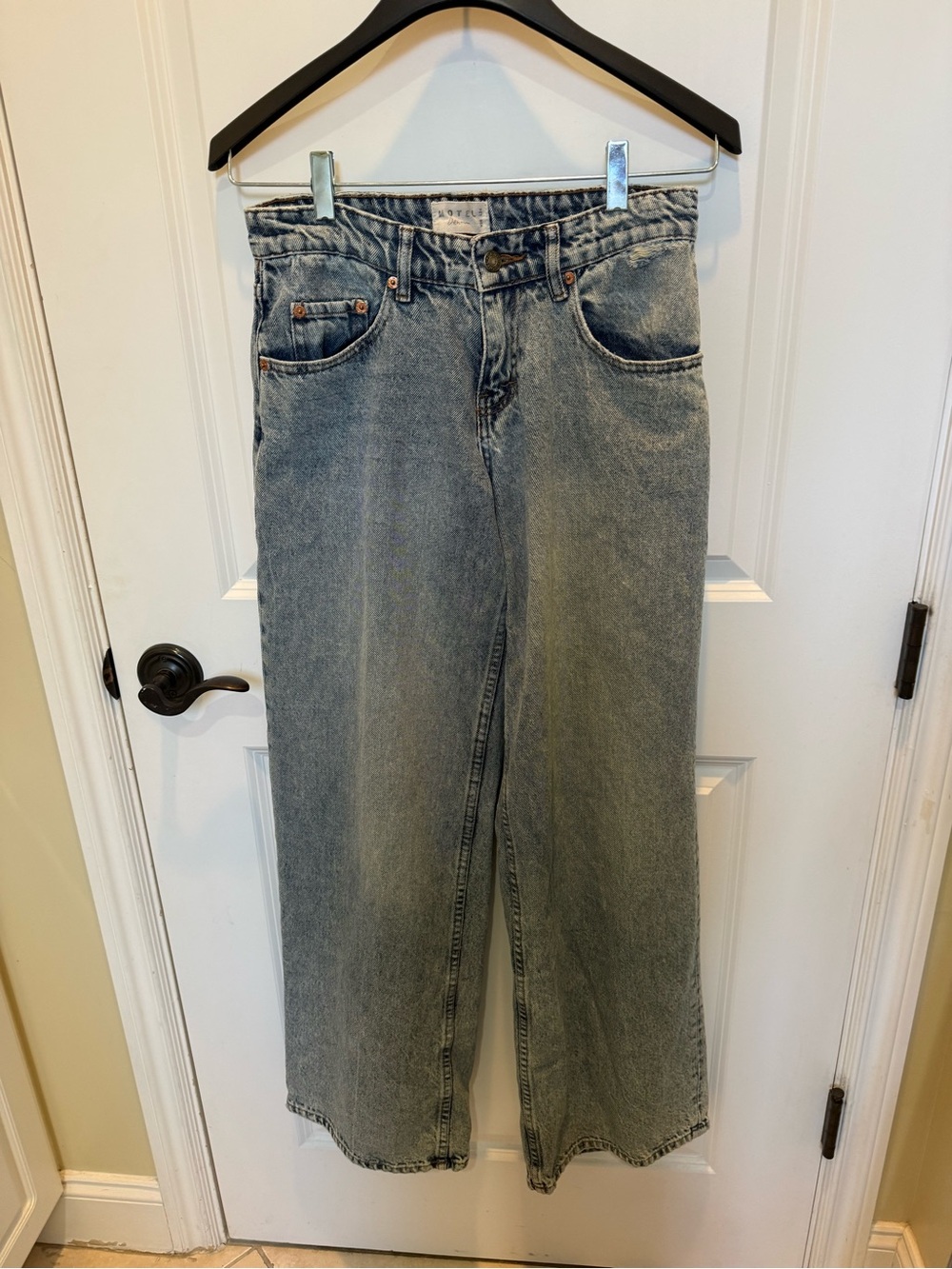 Motel Rocks Light Blue Wide-Leg Jeans